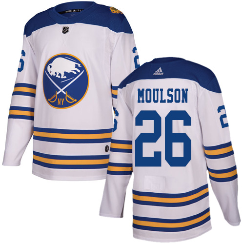 Adidas Sabres #26 Matt Moulson White Authentic 2018 Winter Classic Youth Stitched NHL Jersey - Click Image to Close
